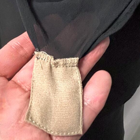 Y2K Silk Slip Dress Dark Fairy Whimsygoth 7 8 Cowl Neck Jellyfish Ruffles Bias - Picture 11 of 14